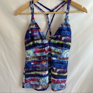 Athleta tankini swim top large A6